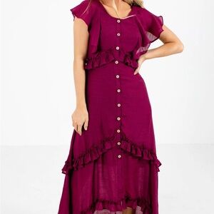 Song of Love Bella Ella Maroon Maxi dress Size XL